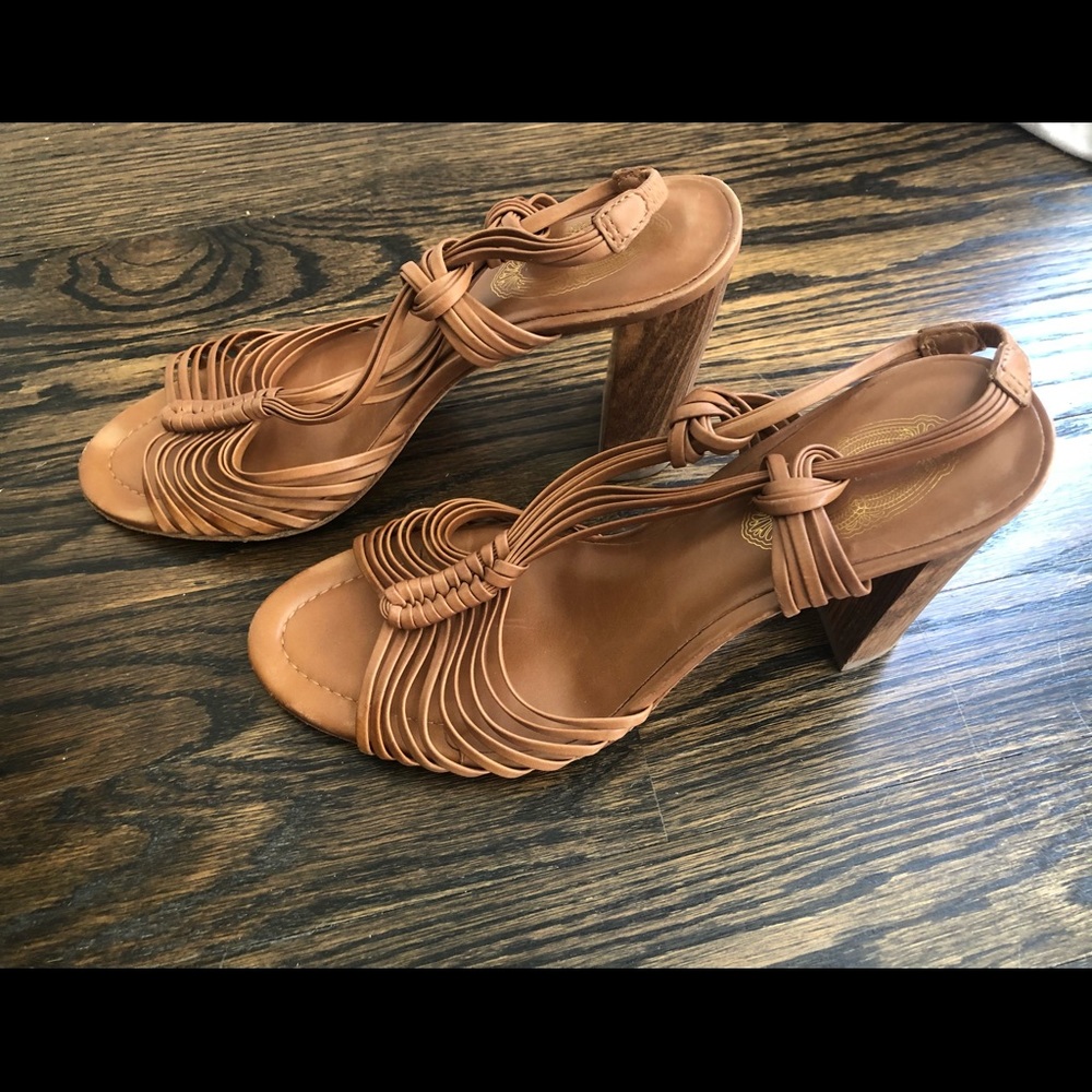 Elie Tahari Tan Strapped Heels